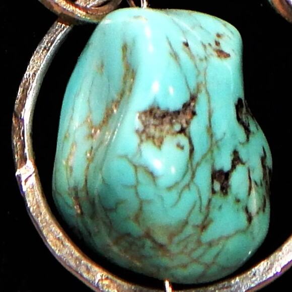 Rustic BoHo Turquoise Rocks & Rings Necklace - Picture 10 of 12
